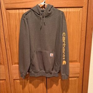 Carhartt Green Hoodie with Bold Yellow Logo